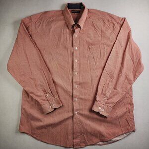 Stetson Men’s 2XL Orange Geometric Button-Down Western Shirt
